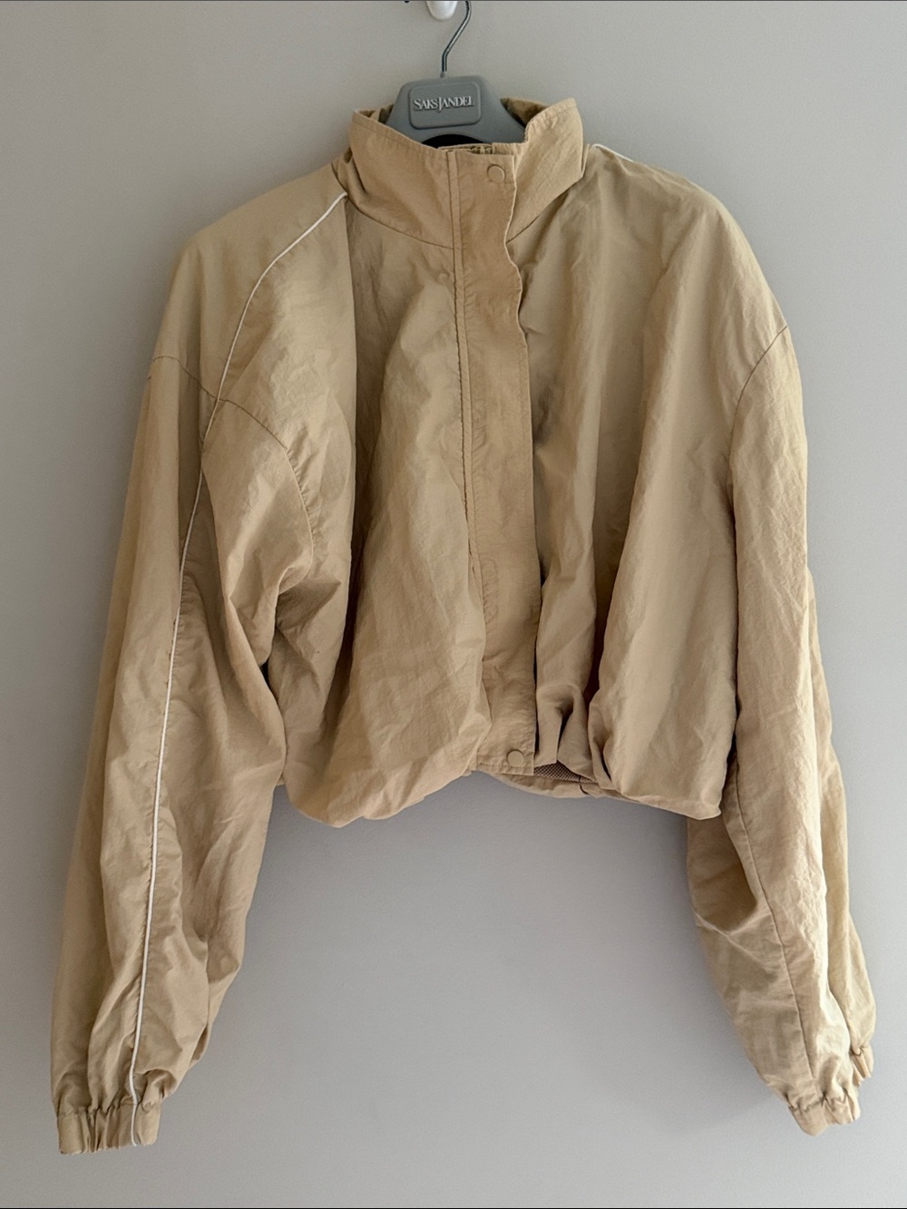 (3 pieces) Forever 21 Beige Ruched Long-SleeveXL- Jumpsuit Jacket L- Pants L